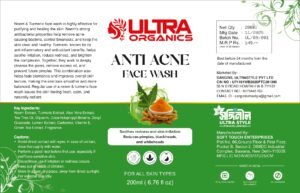 ANTI ACNE FACE WASH (Neem Extract, Turmeric Extract)