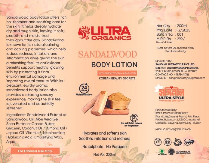 SANDALWOOD BODY LOTION | WITH SANDALWOOD & SHEA BUTTER
